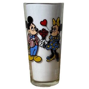 Walt Disney Happy Birthday Mickey Minnie Mouse Vintage 70s Pepsi Collector Glass